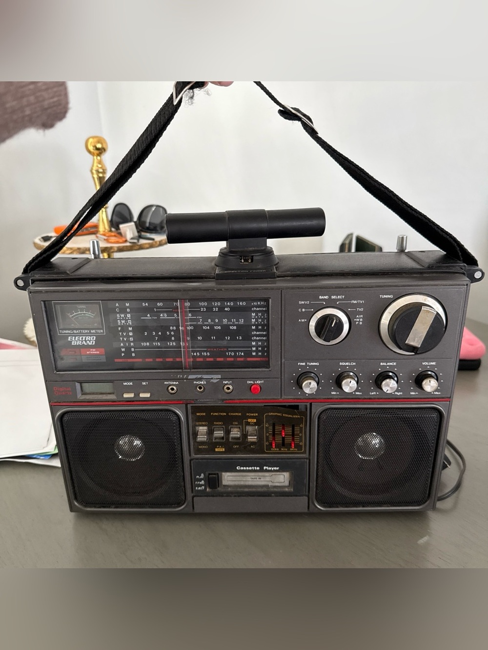 Electro Brand Model 2971 10 Band Shortwave Radio Cassette Player Tested Works